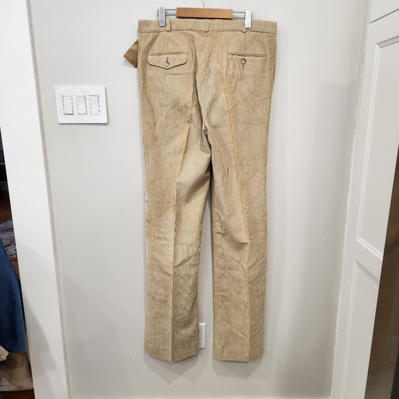 NWT Boston Traders Corduroy Pants Mens 36x37 Khaki Raw Hem Vintage Deadstock - Picture 3 of 13